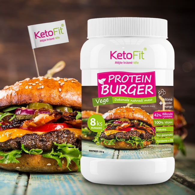 Vyzkoušejte proteinový hamburger KetoFit - vhodný i pro vegany.